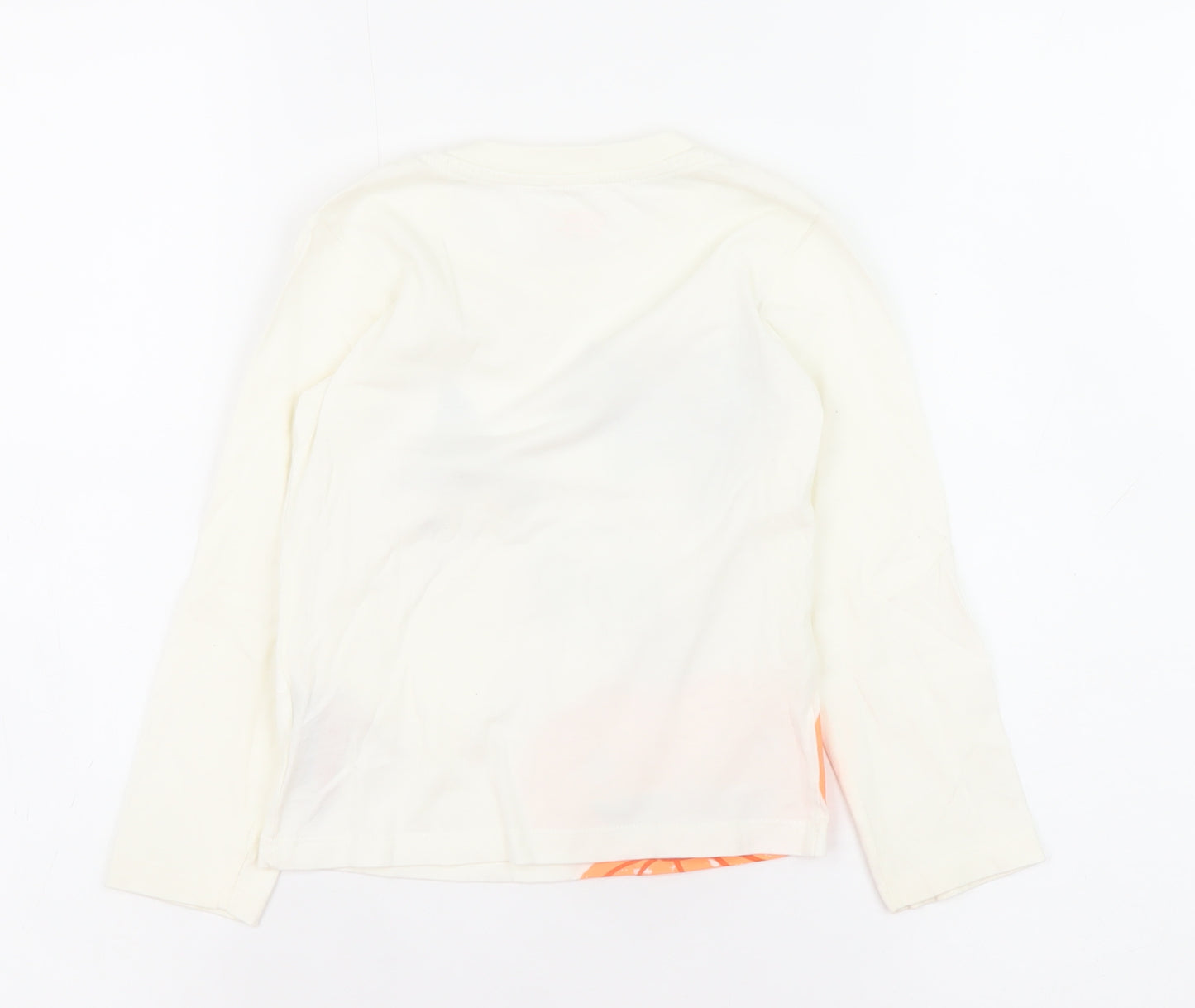 Primark Girls Ivory Halloween Ghost Long Sleeve Cotton T-Shirt 2-3 Years