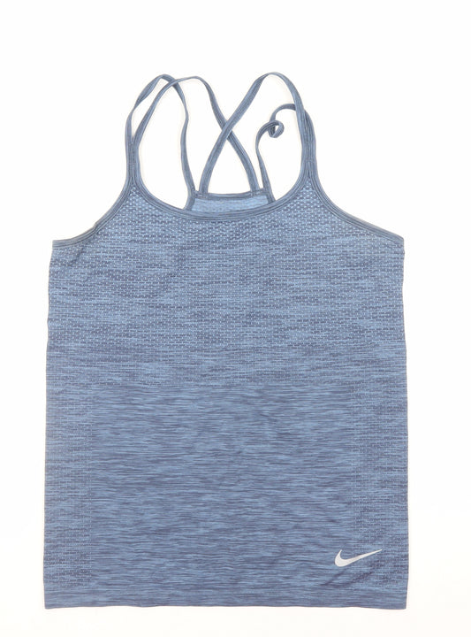 Nike Women's Blue Dri-FIT Racerback Tank Top Size S Lightweight Gymwear