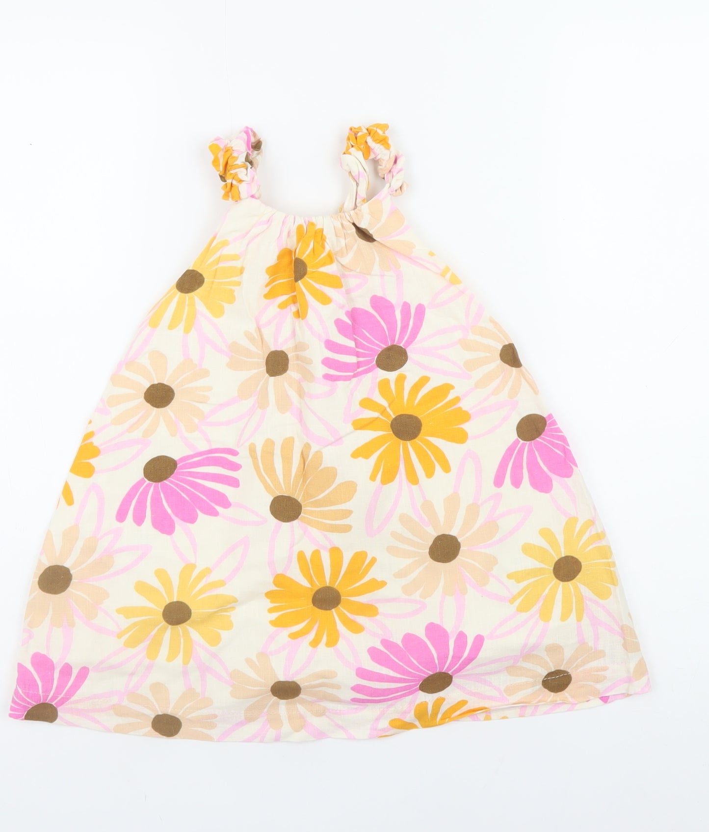 Zara Teens Multicoloured Floral A-Line Sleeveless Cotton Dress Size 4