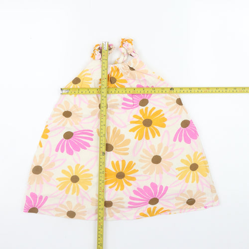 Zara Teens Multicoloured Floral A-Line Sleeveless Cotton Dress Size 4