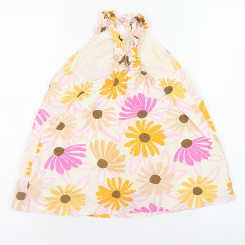 Zara Teens Multicoloured Floral A-Line Sleeveless Cotton Dress Size 4