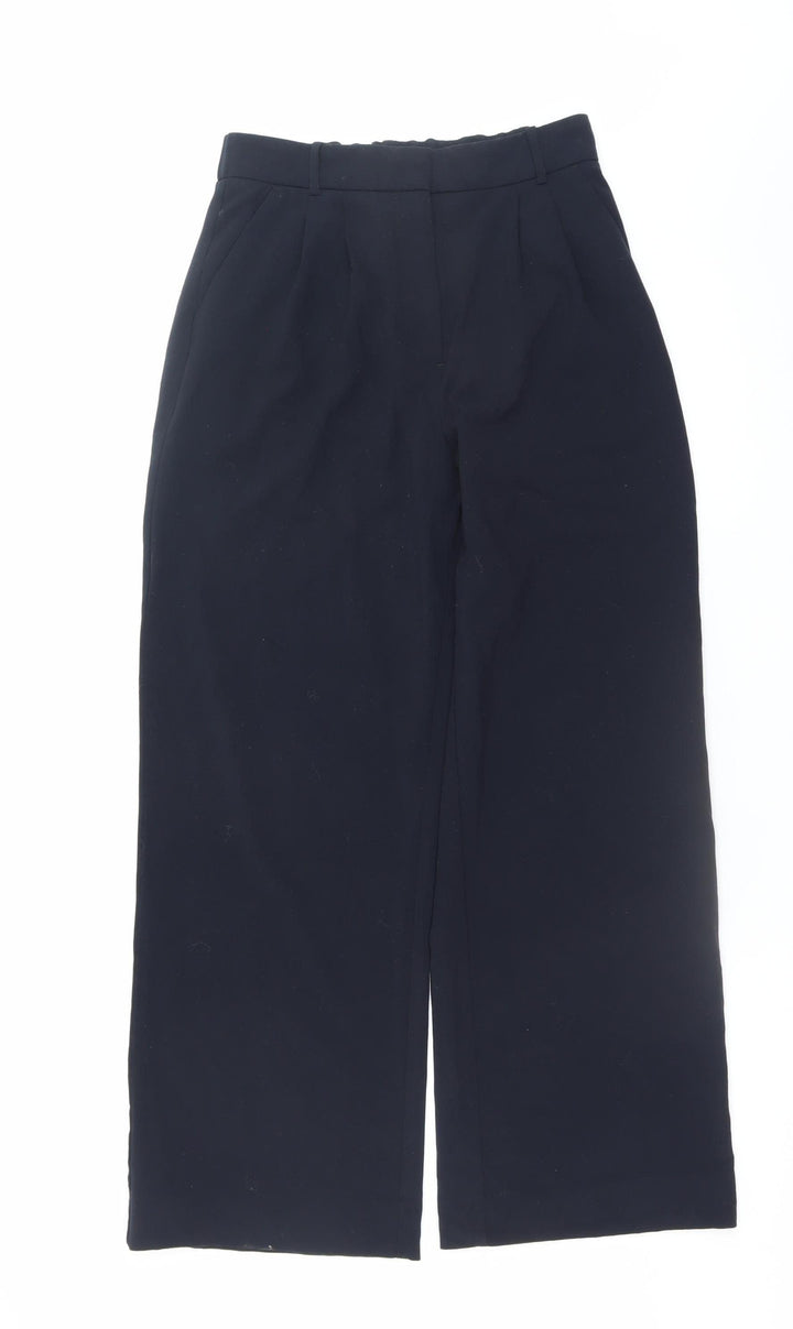 Abercrombie & Fitch Women's Black Wide-Leg Pleated Trousers Size 28