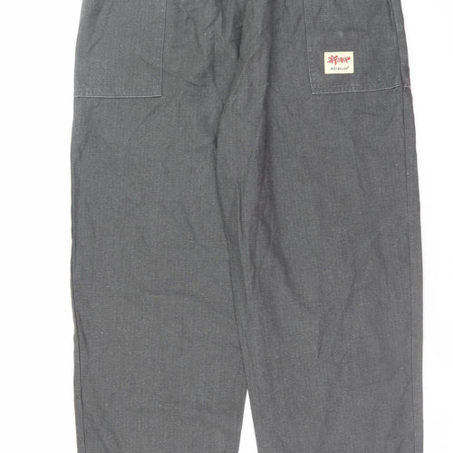 MR-DONOO Men’s Grey 3XL Relaxed Fit Cotton Jogger Trousers