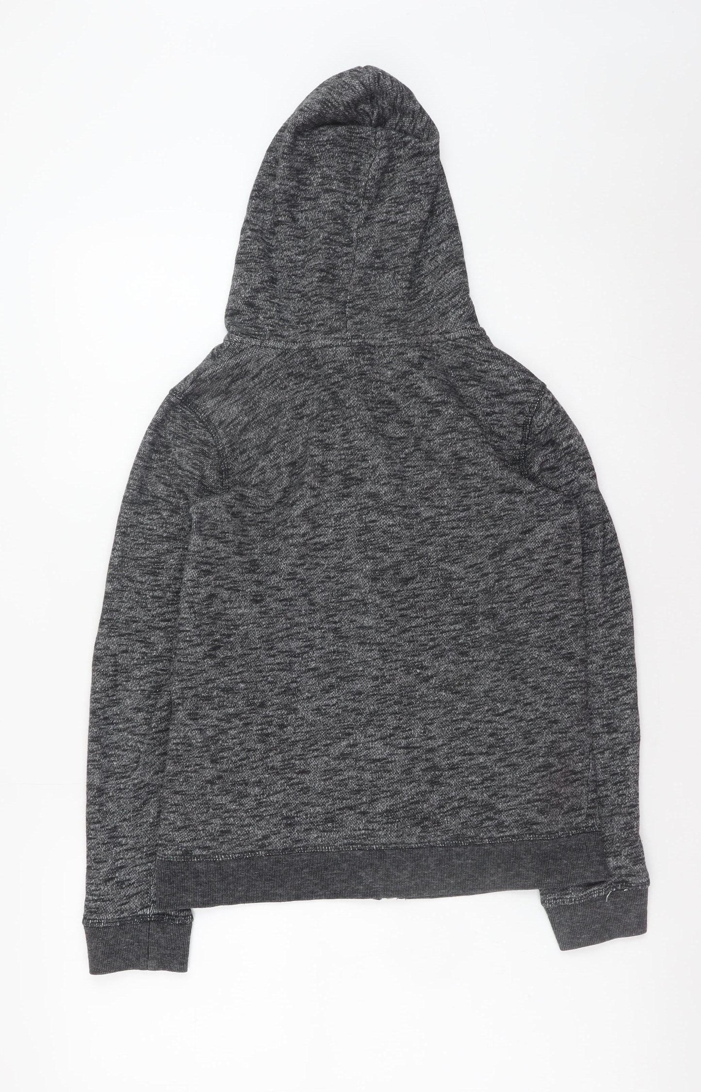 Roxy Women Grey Full Zip Hoodie Size S Cotton Blend Jersey