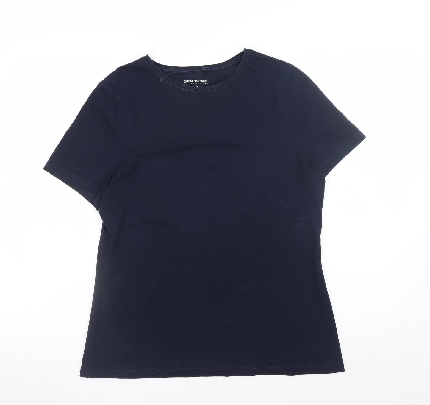 Dunnes Stores Womens Blue Cotton Stretch Basic T-Shirt Size 14