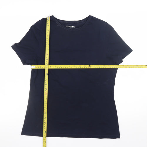 Dunnes Stores Womens Blue Cotton Stretch Basic T-Shirt Size 14