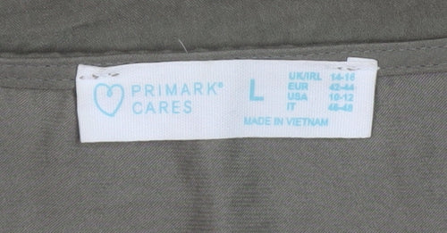 Primark Women Brown Relaxed Fit V-Neck Blouse Size L