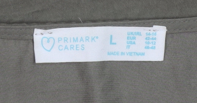 Primark Women Brown Relaxed Fit V-Neck Blouse Size L