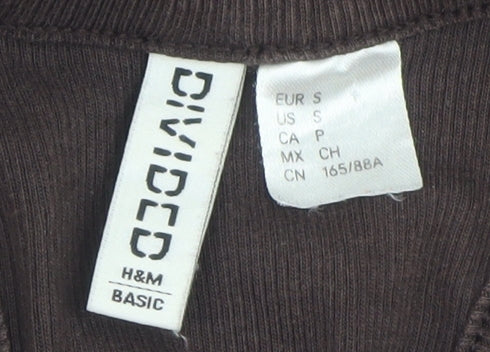 H&M Divided Women Brown Cropped Racerback Tank Top Size S