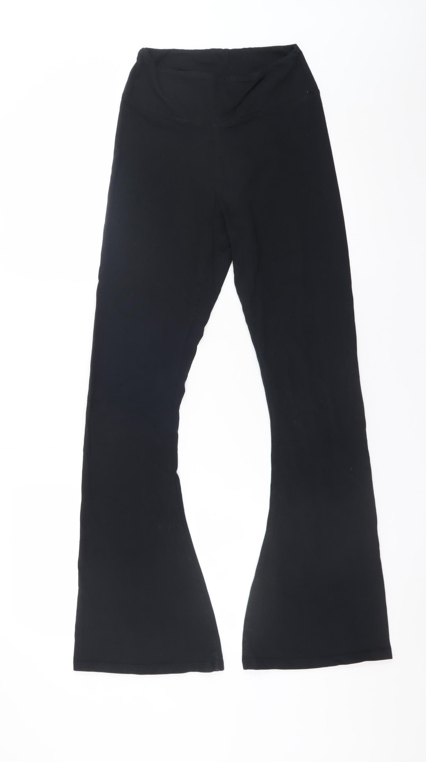 Primark Women Black XS Flared Stretch Jersey Trousers