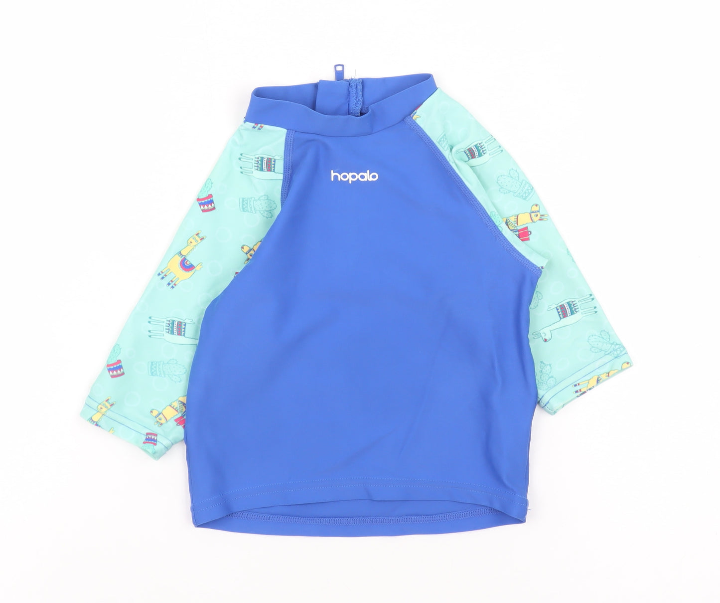 Hopalo Unisex Baby Blue Rash Guard Swim Shirt 0-3 Months Nylon Elastane