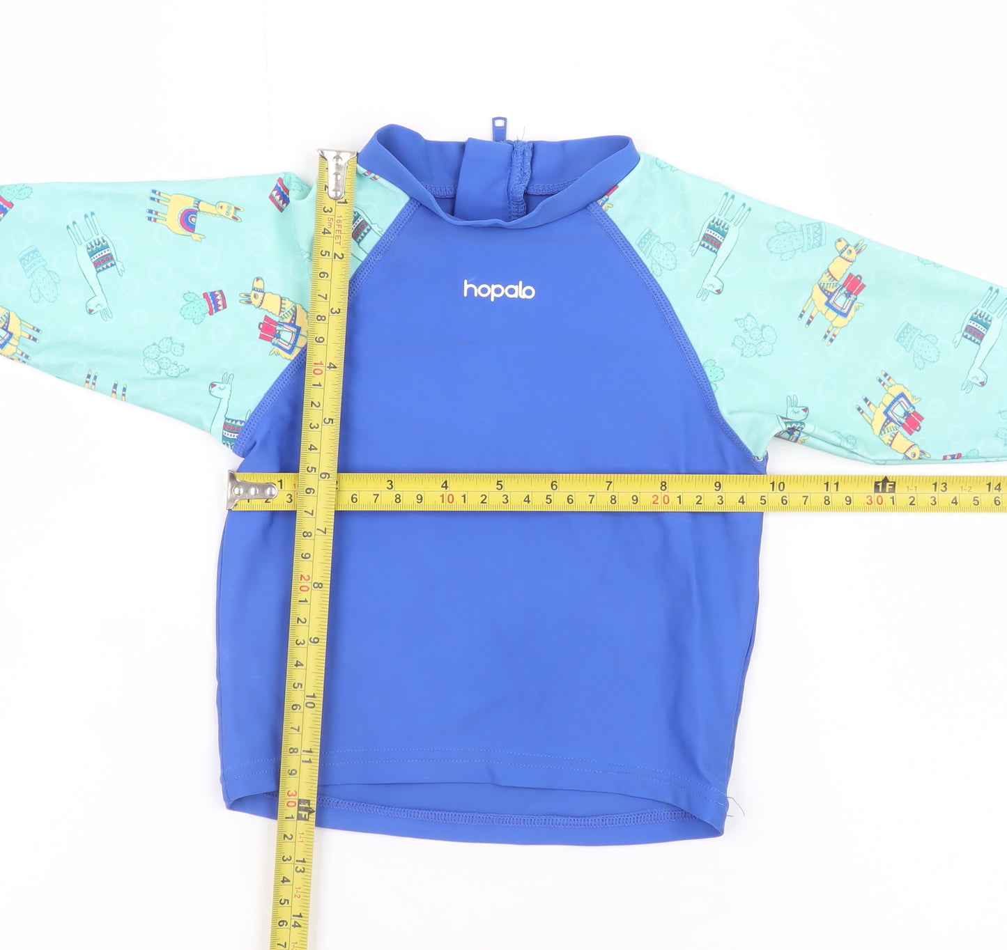 Hopalo Unisex Baby Blue Rash Guard Swim Shirt 0-3 Months Nylon Elastane