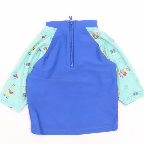 Hopalo Unisex Baby Blue Rash Guard Swim Shirt 0-3 Months Nylon Elastane