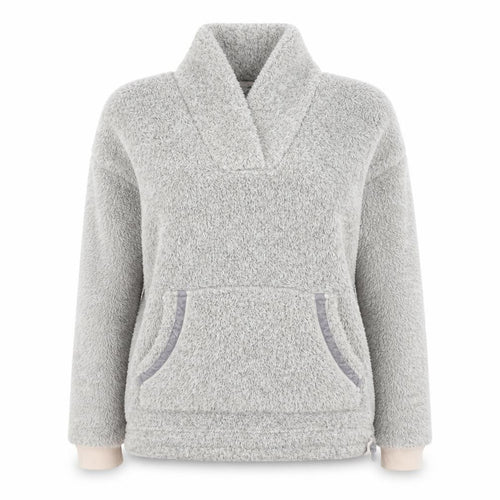 Love to Lounge Women’s Grey Fleece Cowl Neck Lounge Top Size M