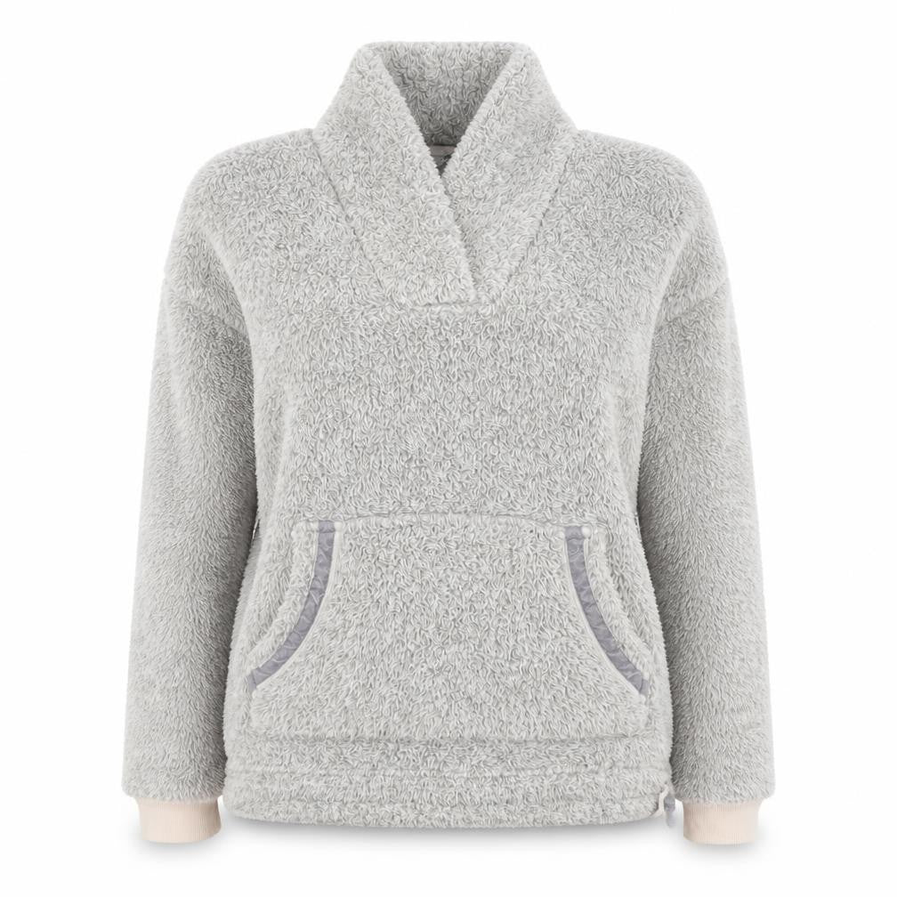 Love to Lounge Women’s Grey Fleece Cowl Neck Lounge Top Size M