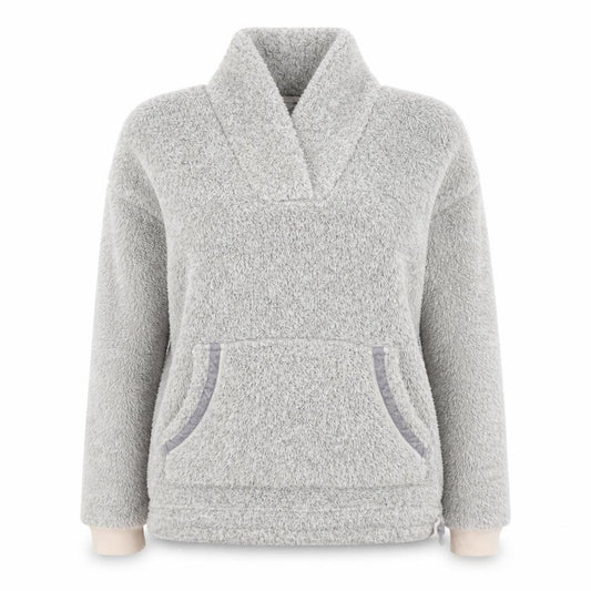 Love to Lounge Women’s Grey Fleece Cowl Neck Lounge Top Size M