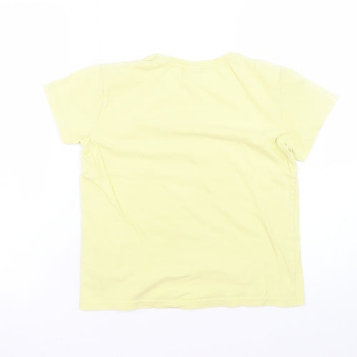 YFK Teens Yellow Crew Neck Basic T-Shirt Size 12 Cotton