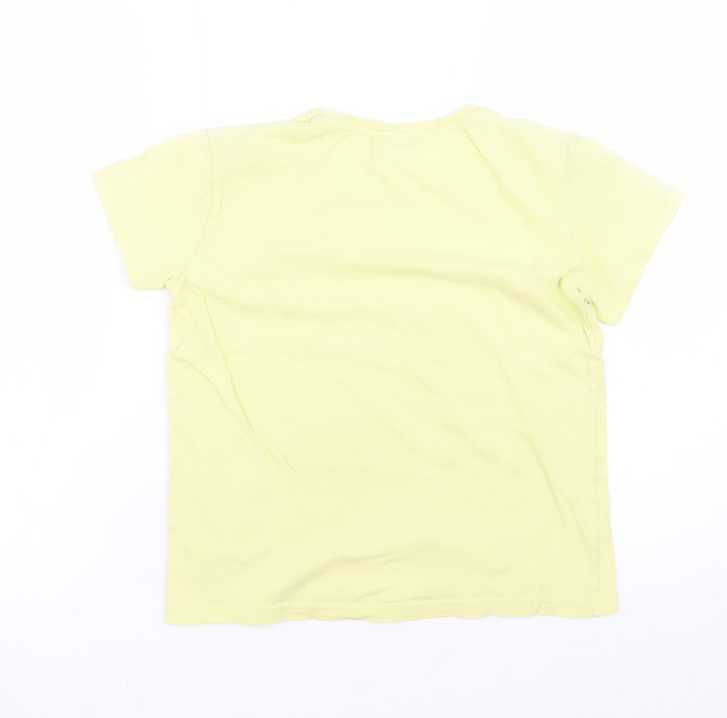 YFK Teens Yellow Crew Neck Basic T-Shirt Size 12 Cotton