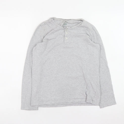 TCM Boys Grey Long Sleeve Henley Cotton Top Size 146