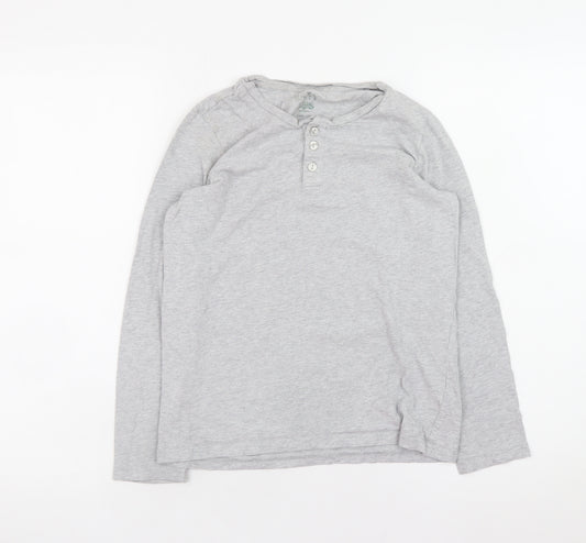 TCM Boys Grey Long Sleeve Henley Cotton Top Size 146