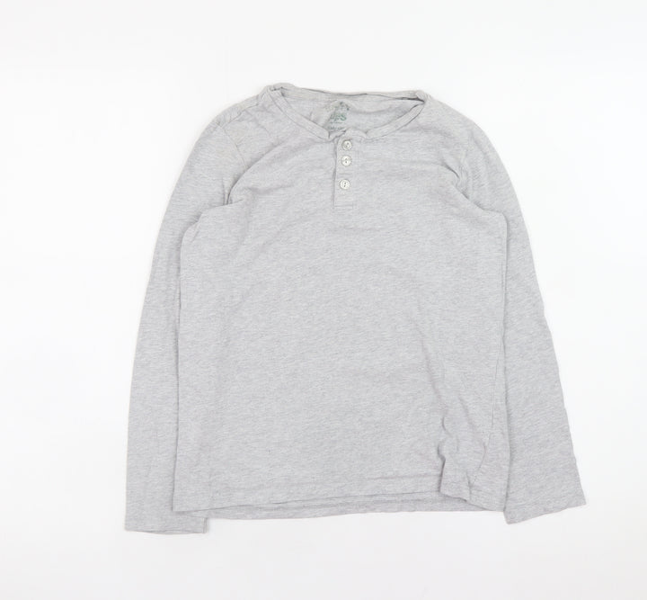 TCM Boys Grey Long Sleeve Henley Cotton Top Size 146