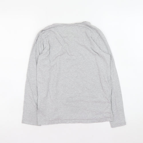 TCM Boys Grey Long Sleeve Henley Cotton Top Size 146