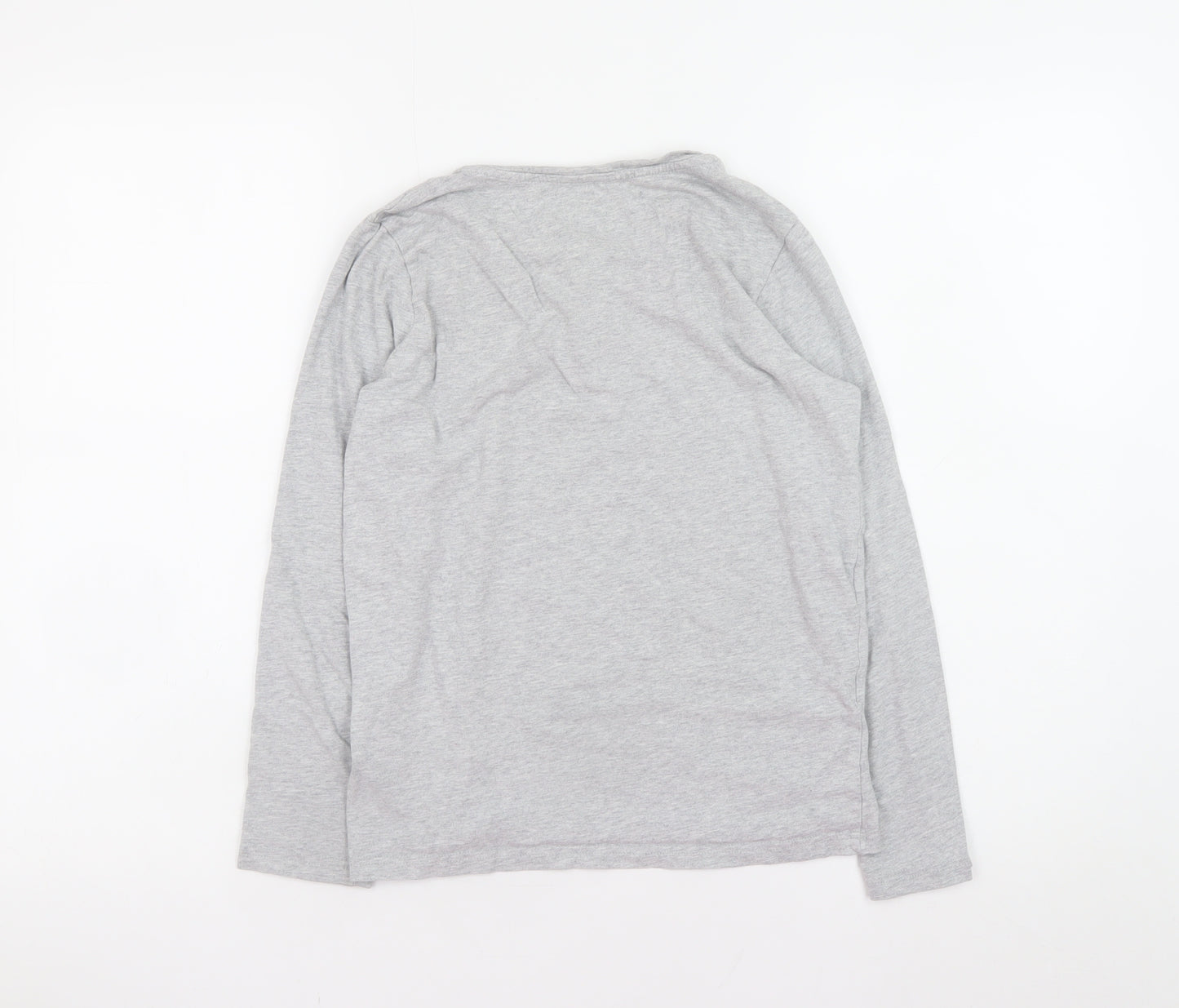 TCM Boys Grey Long Sleeve Henley Cotton Top Size 146