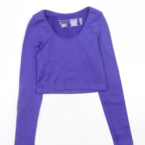 Primark Women’s Purple Cropped Long Sleeve Slim Fit Top XS