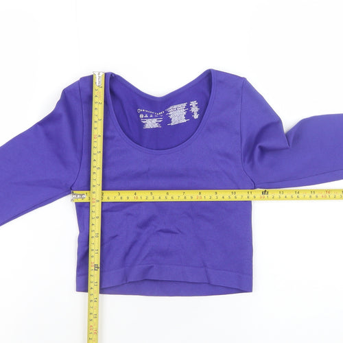 Primark Women’s Purple Cropped Long Sleeve Slim Fit Top XS