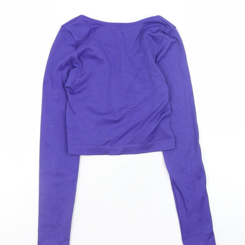 Primark Women’s Purple Cropped Long Sleeve Slim Fit Top XS