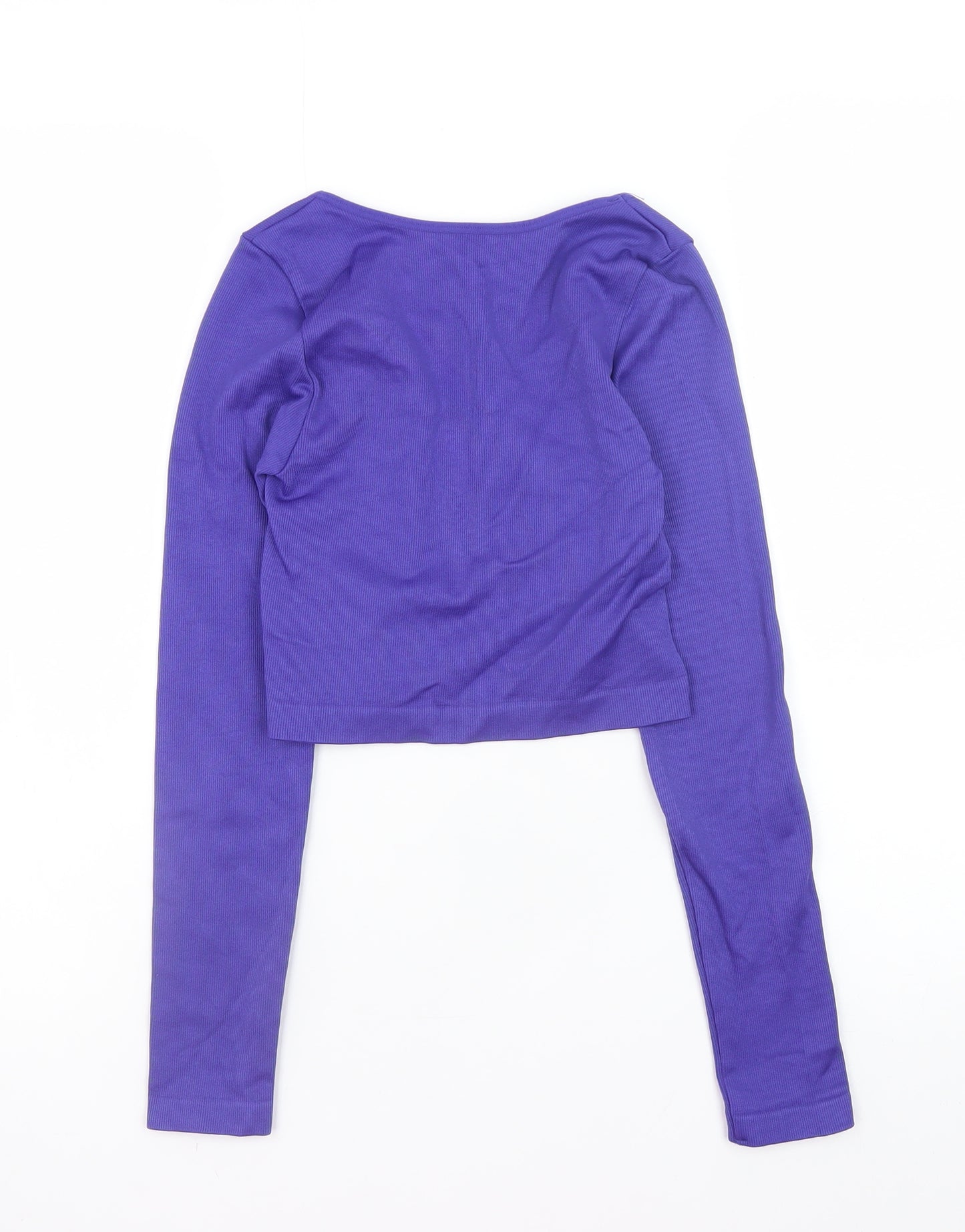 Primark Women’s Purple Cropped Long Sleeve Slim Fit Top XS