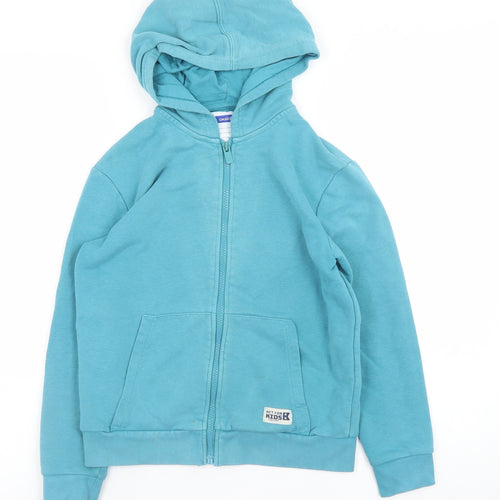 Okaidi Boys Blue Full Zip Hoodie 10 Years Cotton Casual Winter Wear