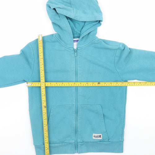 Okaidi Boys Blue Full Zip Hoodie 10 Years Cotton Casual Winter Wear