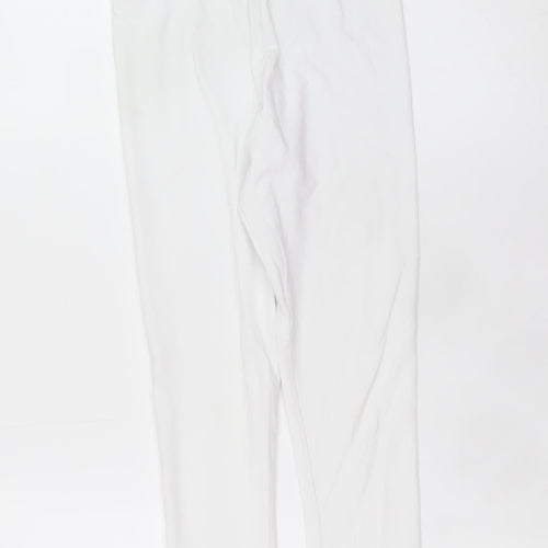 Primark Girls White 11-12 Years Ankle Leggings Cotton Stretch Comfort