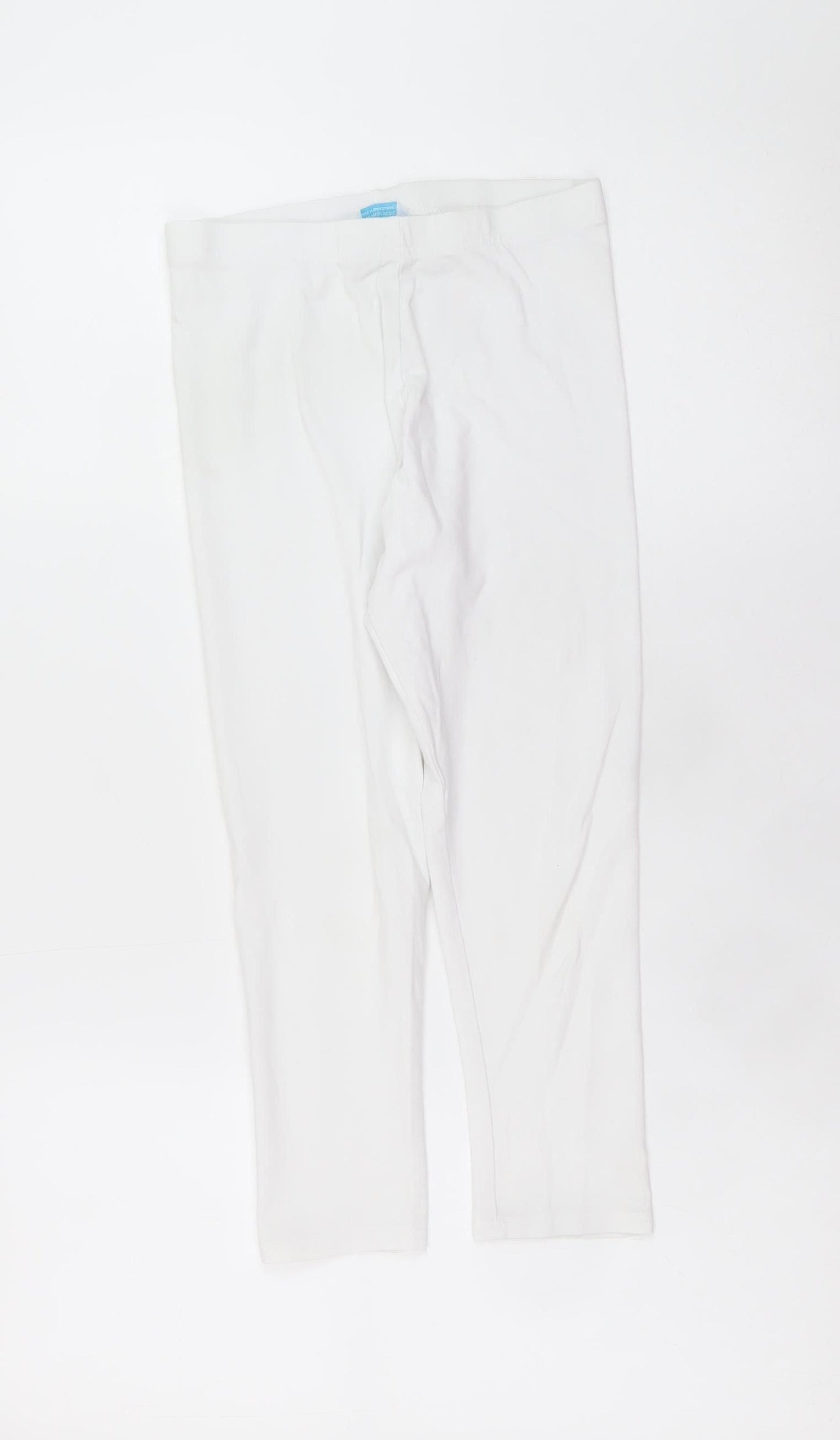 Primark Girls White 11-12 Years Ankle Leggings Cotton Stretch Comfort