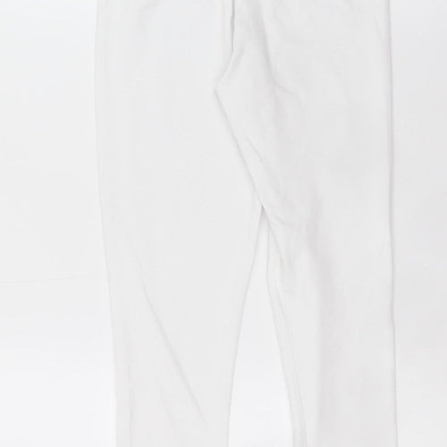 Primark Girls White 11-12 Years Ankle Leggings Cotton Stretch Comfort