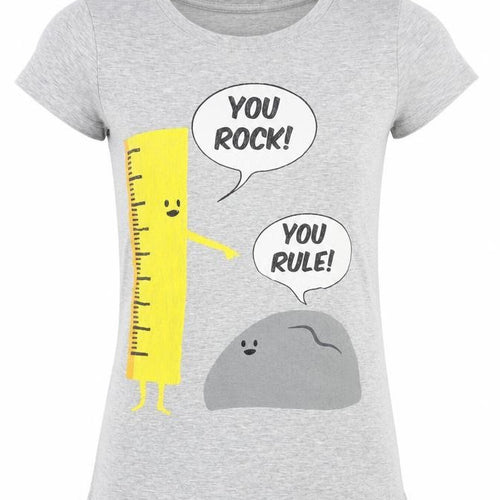What’s Today? Girls Grey Graphic T-Shirt 'You Rock You Rule' Size S
