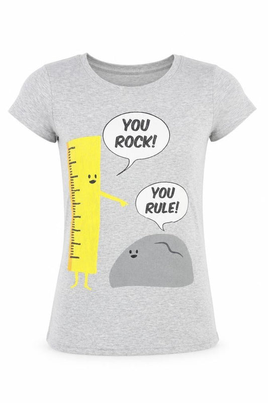 What’s Today? Girls Grey Graphic T-Shirt 'You Rock You Rule' Size S