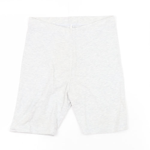 Primark Girls Grey Capri Leggings 11-12 Years Stretch Jersey Cotton Blend
