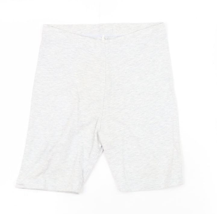 Primark Girls Grey Capri Leggings 11-12 Years Stretch Jersey Cotton Blend