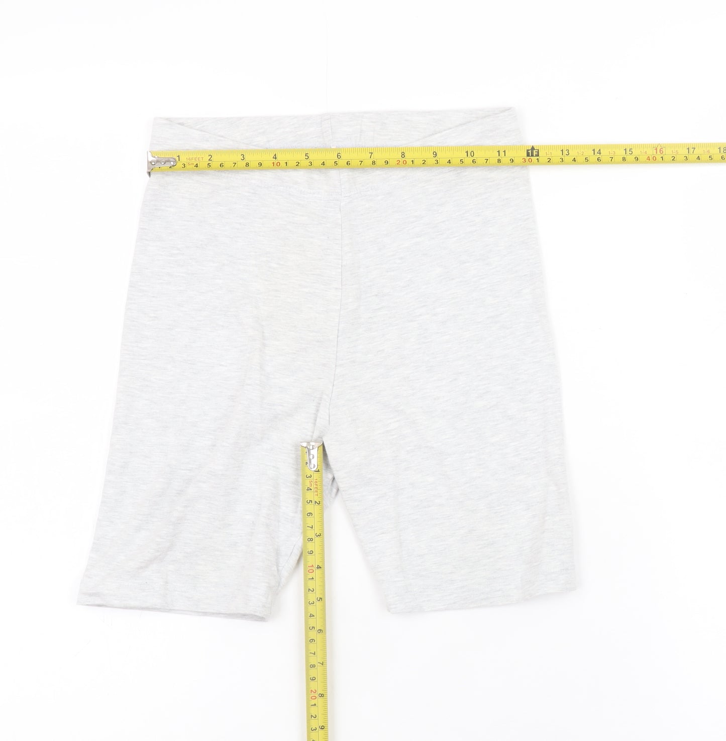 Primark Girls Grey Capri Leggings 11-12 Years Stretch Jersey Cotton Blend