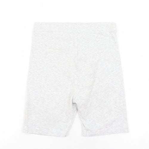 Primark Girls Grey Capri Leggings 11-12 Years Stretch Jersey Cotton Blend