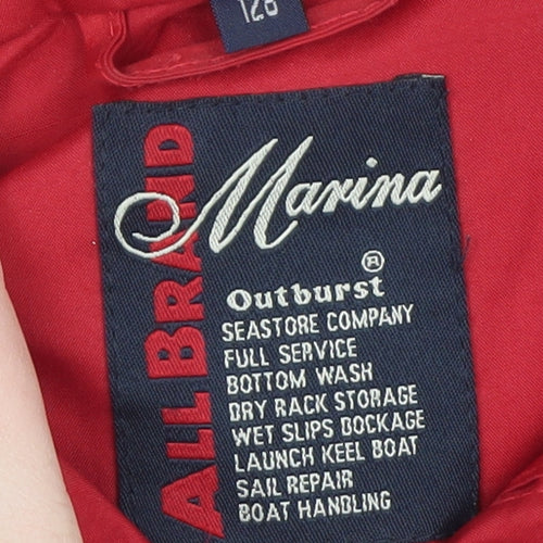 Outburst Marina Red Hooded Waterproof Windbreaker Jacket Mens M