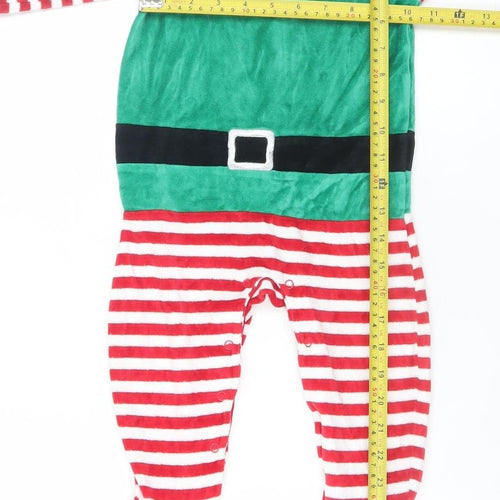 Primark Girls Green Elf Christmas Velour One Piece Pyjamas 18 Months