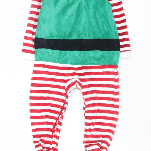 Primark Girls Green Elf Christmas Velour One Piece Pyjamas 18 Months