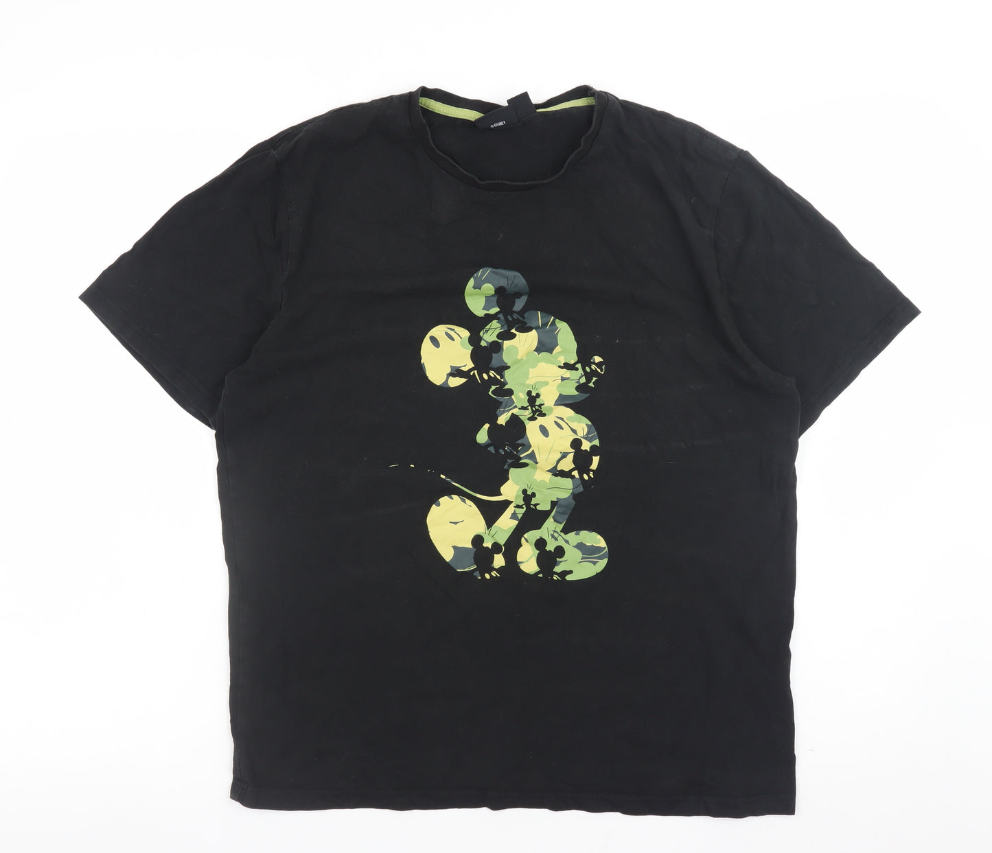 Disney Women’s Black Mickey Mouse Graphic Cotton T-Shirt Size L