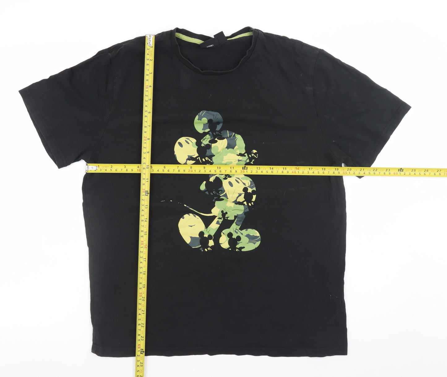 Disney Women’s Black Mickey Mouse Graphic Cotton T-Shirt Size L