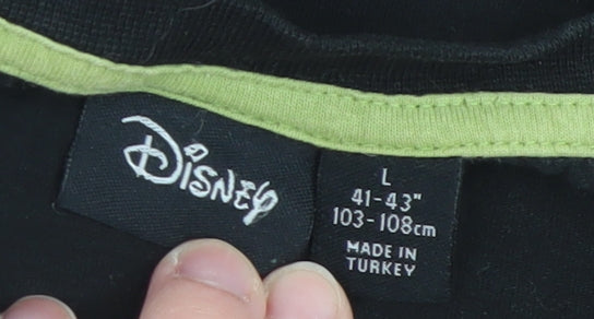 Disney Women’s Black Mickey Mouse Graphic Cotton T-Shirt Size L