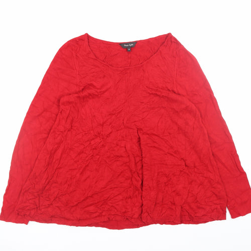 Phase Eight Women Red Size 16 Knit Shift Dress Long Sleeve