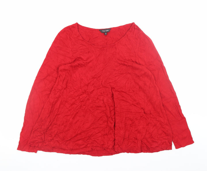 Phase Eight Women Red Size 16 Knit Shift Dress Long Sleeve